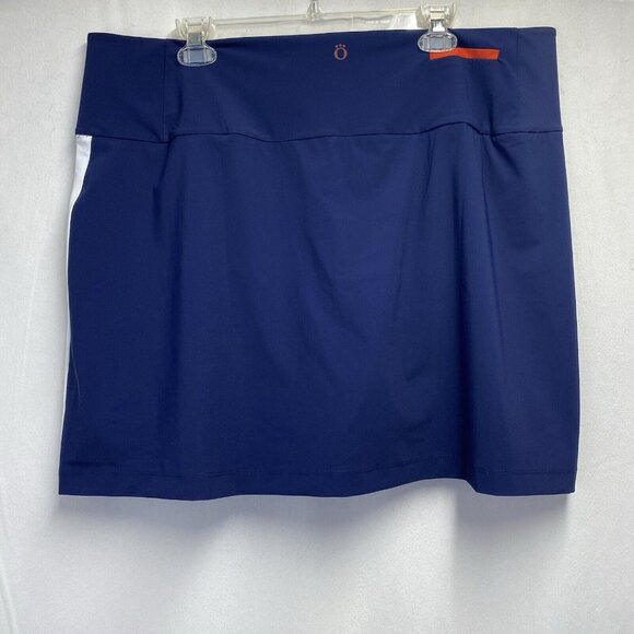 KINONA Party Pleated Golf Skort Women XXL Navy Lined Waistband Zip Pockets New - Picture 13 of 14